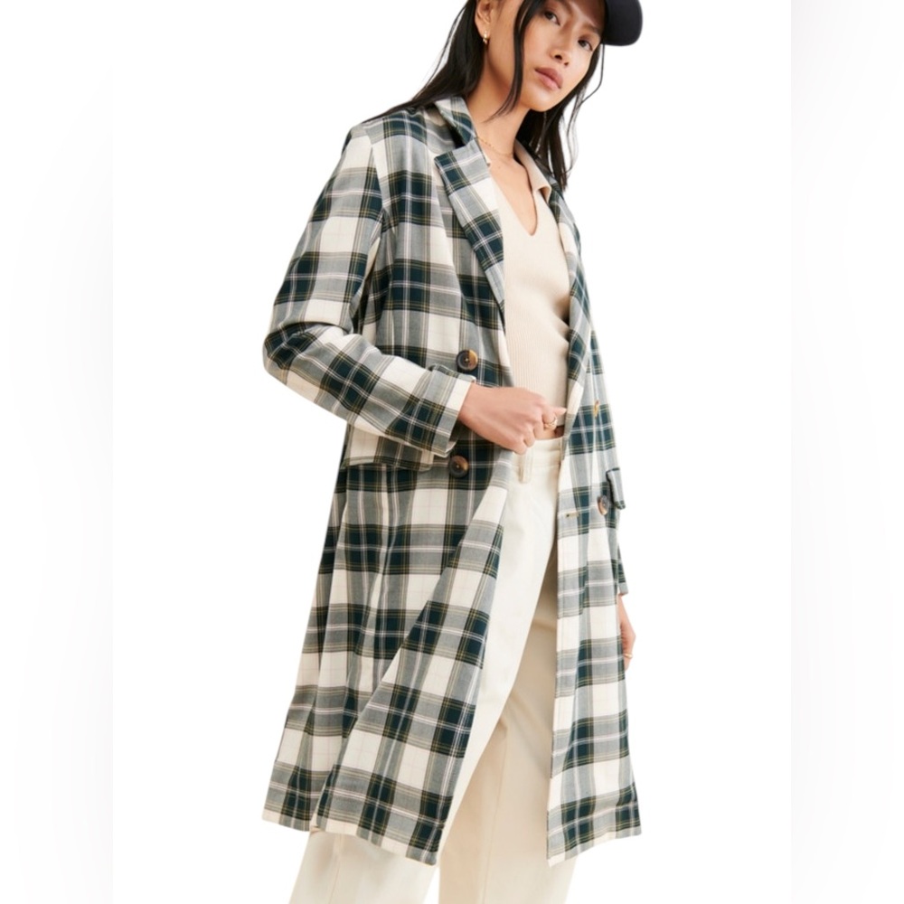 🆕 FREE PEOPLE | FREDDIE LONGLINE PLAID BLAZER JACKET | GREEN PLAID | SIZE: M